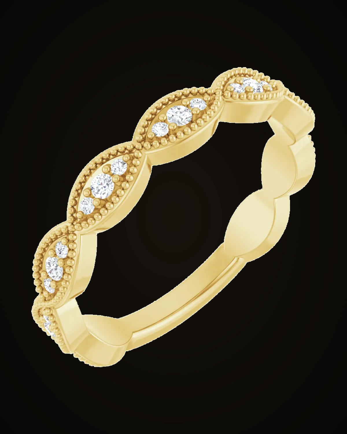 1/5 CTW Lab-Grown Diamond Infinity-Inspired Anniversary Band — 14K Yellow Gold · 3.15 mm · VS