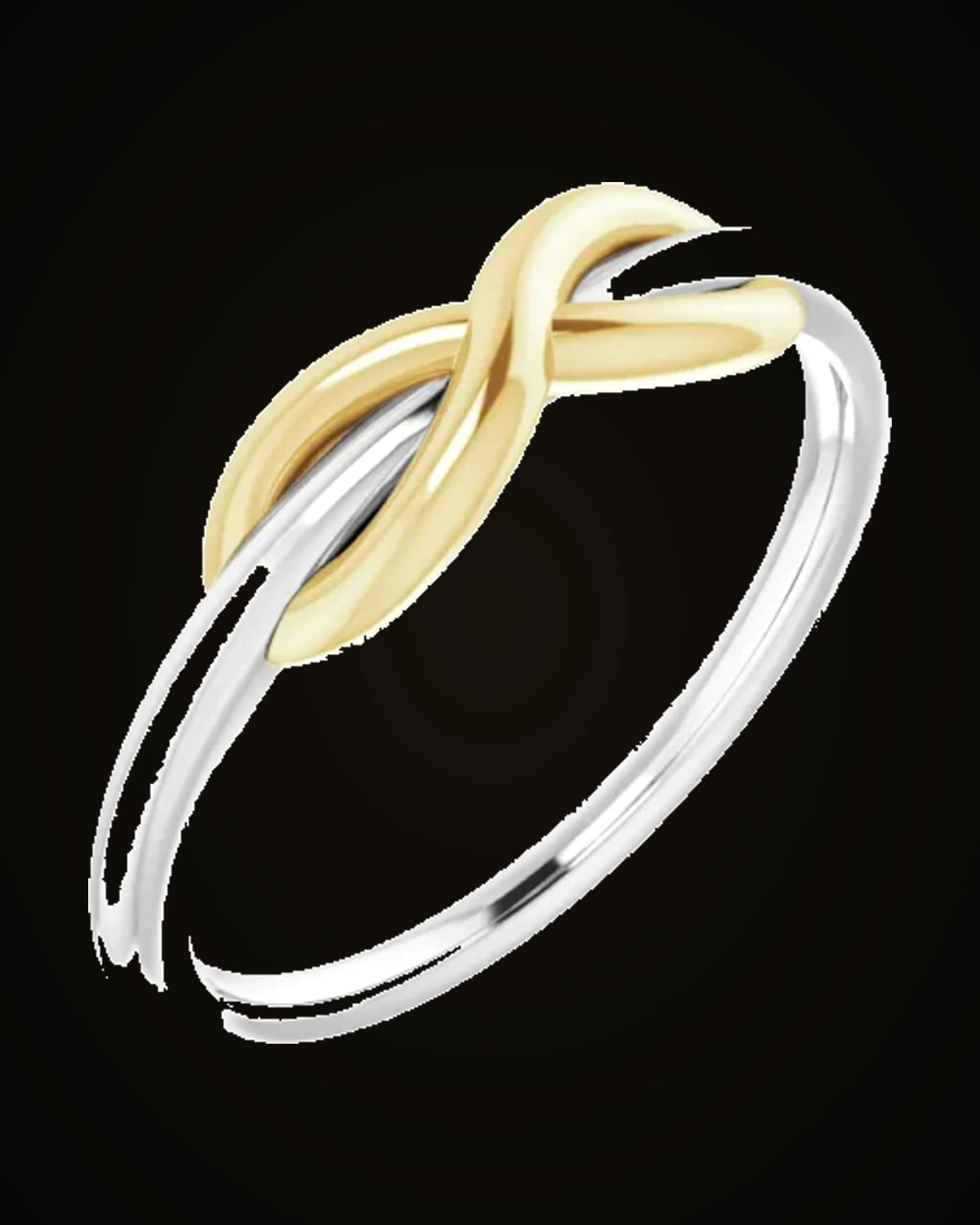 Infinity-Inspired Ring — Rhodium-Plated on 14K White & Yellow Gold · 1.7 mm