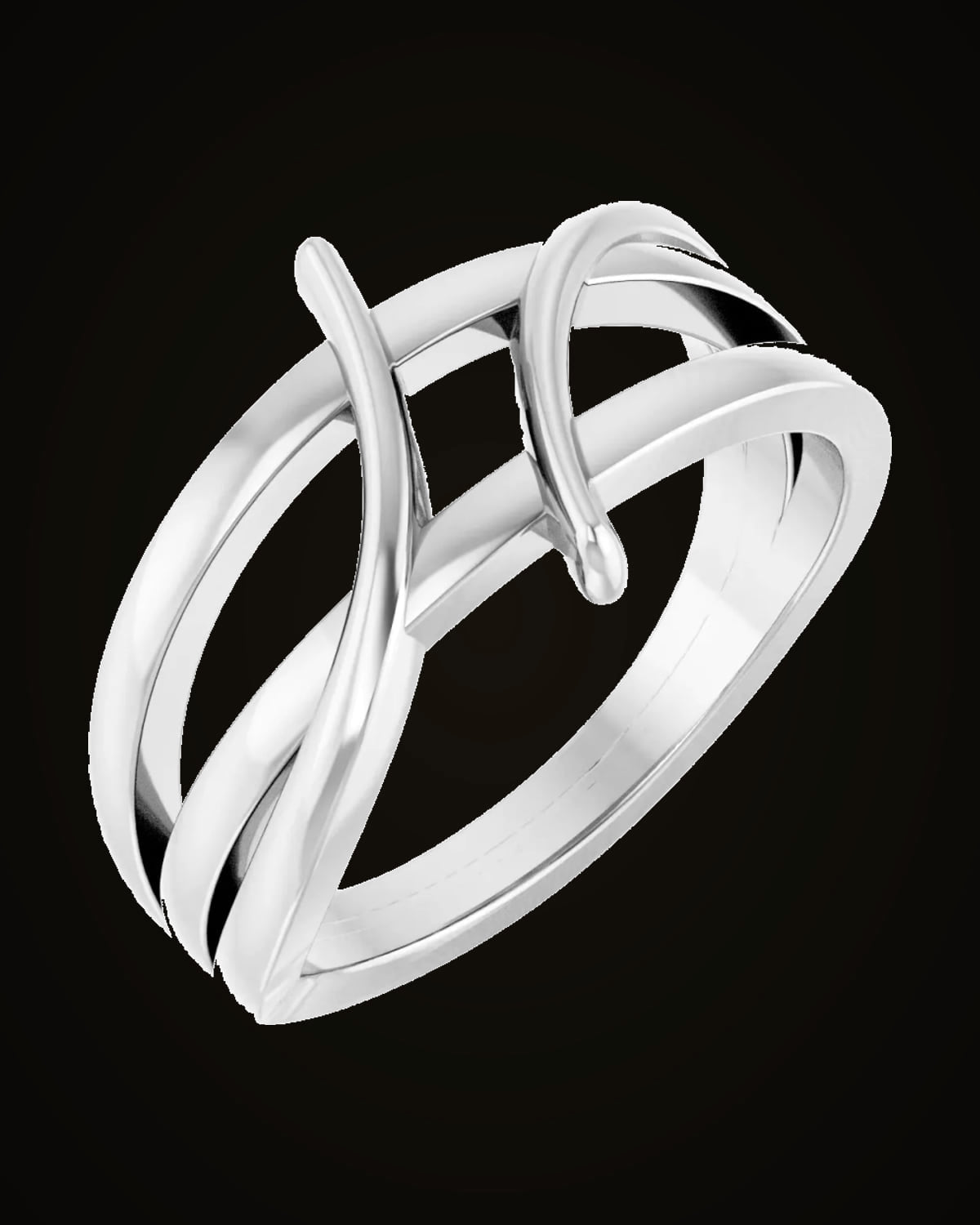 Freeform Bypass Ring — Sterling Silver · 2.5 mm