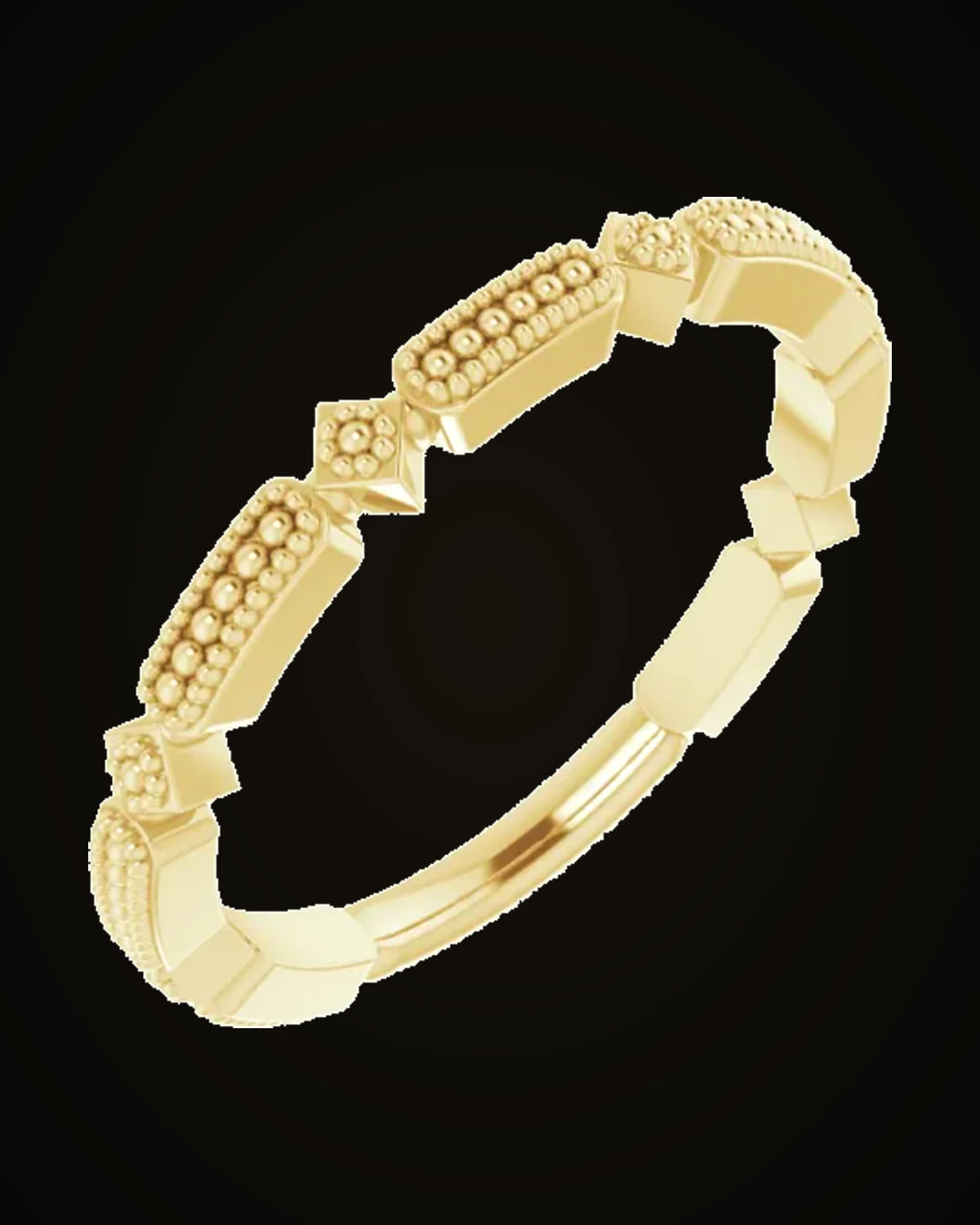Beaded Stackable Ring — 14K Yellow Gold · 1.9 mm