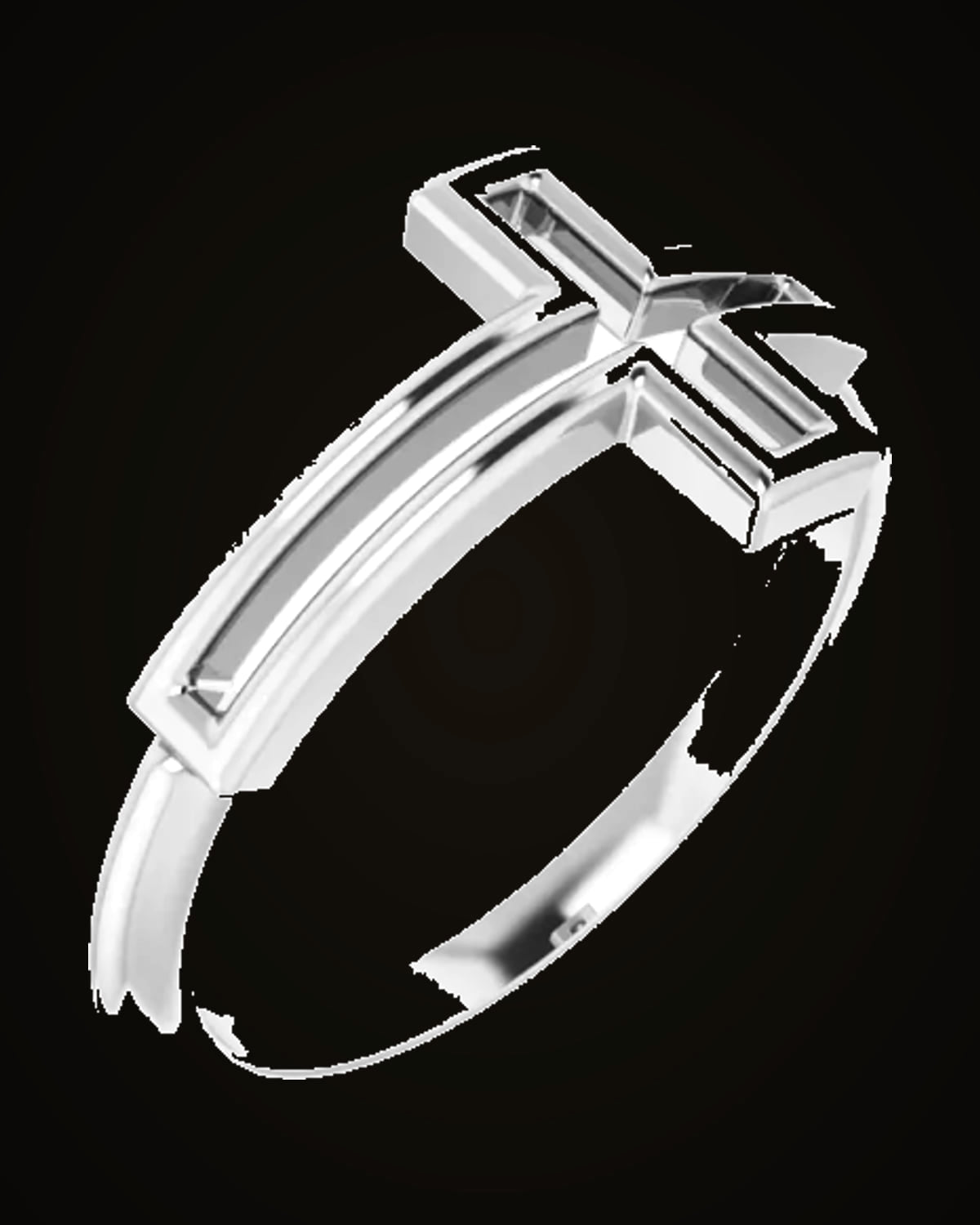Cross Ring — Sterling Silver · 1.8 mm