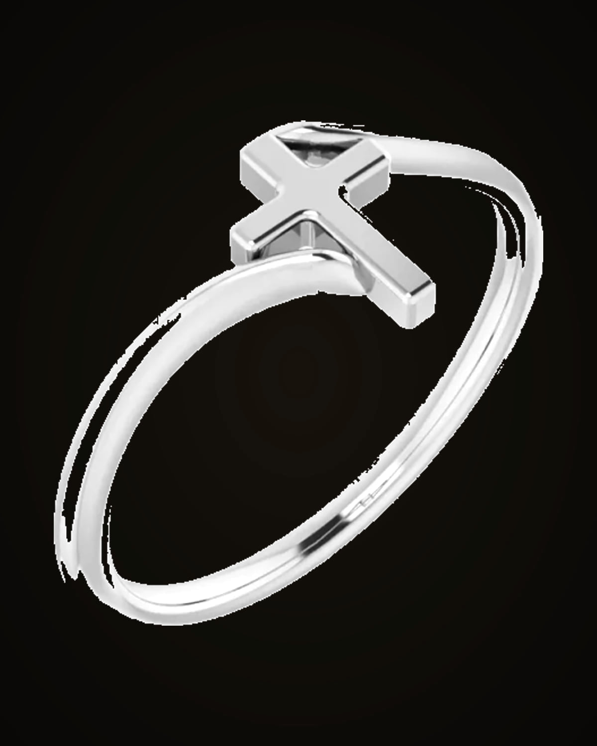 Cross Bypass Ring — Sterling Silver · 1.7 mm