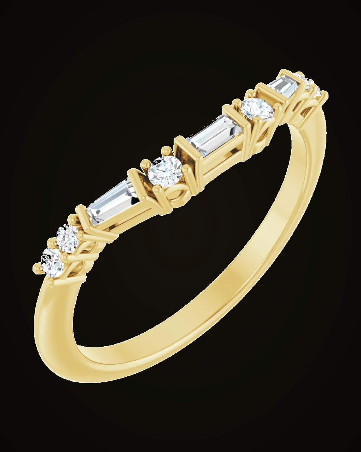 1/5 CTW Lab Grown Diamond Contour Band — 14K Yellow Gold · 2 mm · VS · G-H