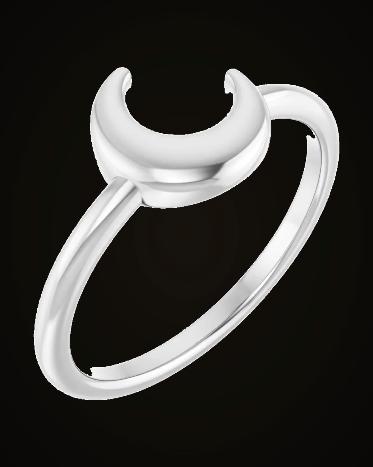 Crescent Shape Ring — Sterling Silver · 1.7 mm