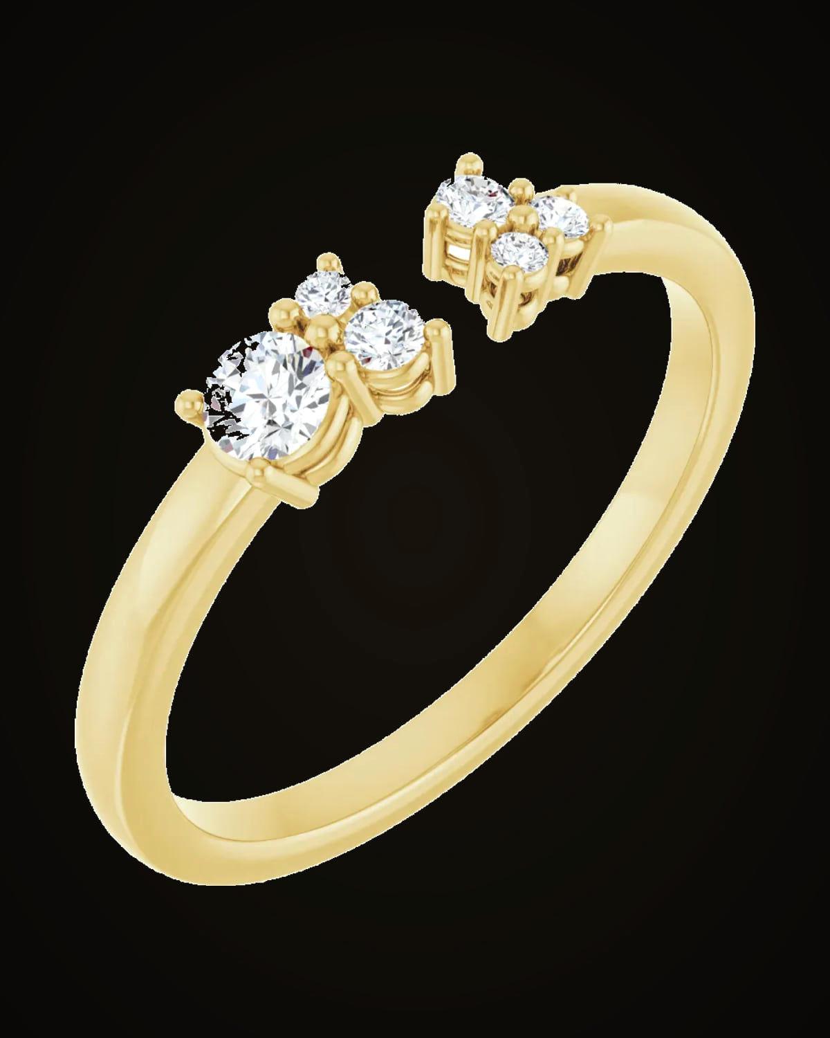1/6 CTW Natural Diamond Negative Space Ring — 14K Yellow Gold · 1.83 mm · I1 · G-H · Size 7