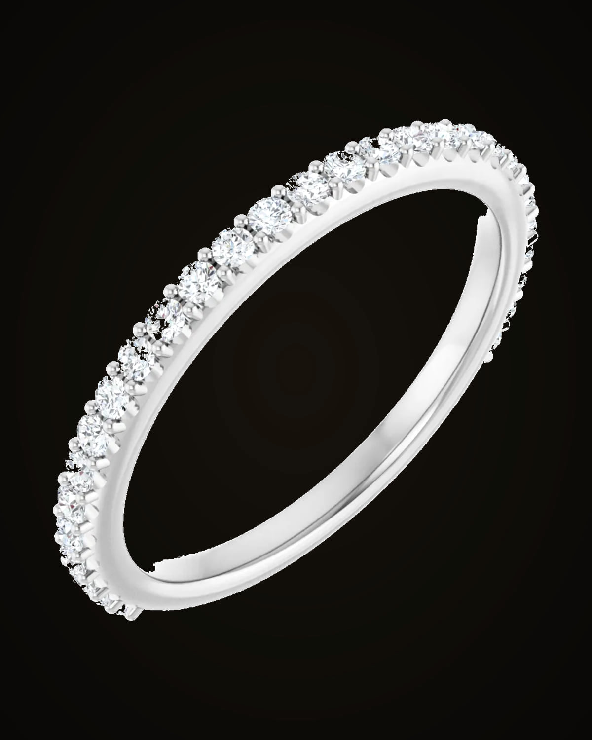 1/3 CTW Lab-Grown Diamond Band — Rhodium-Plated on 14K White Gold · 1.8 mm · VS · F+
