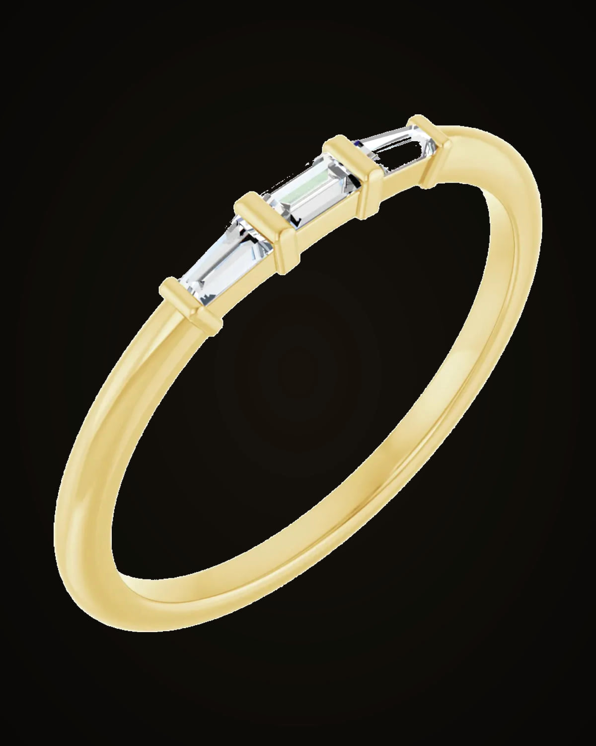 1/6 CTW Natural Diamond Stackable Ring — 14K Yellow Gold · 1.5 mm · SI2-SI3 · GHI