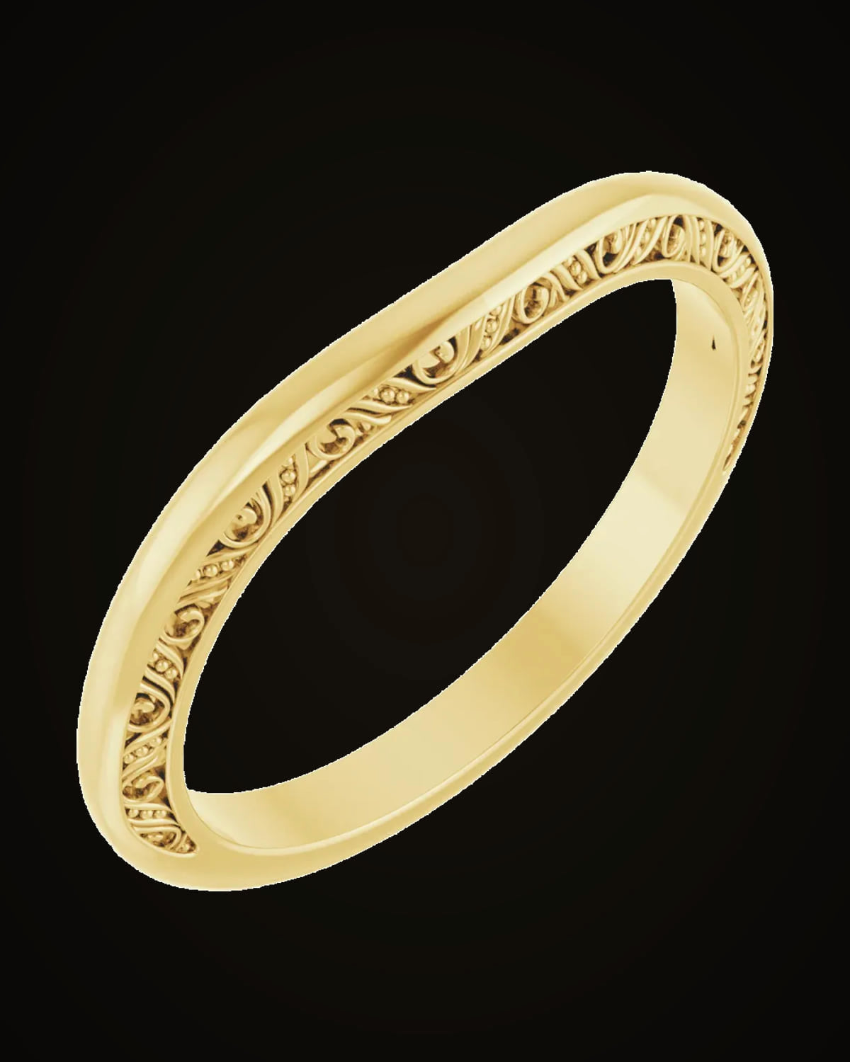 Sculptural Matching Band — 14K Yellow Gold · 2.3 mm