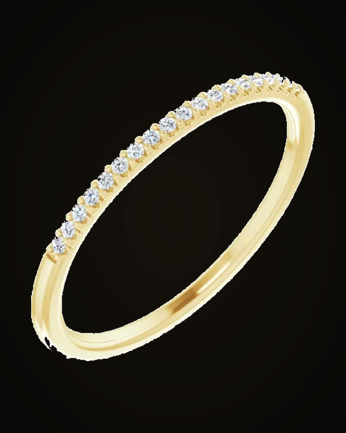 0.08 CTW Natural Diamond Band — 14K Yellow Gold · .9 mm · SI2-SI3 · H+