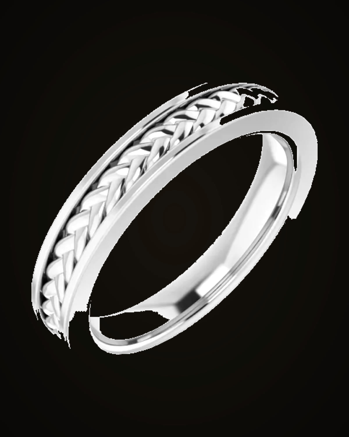 Woven-Design Band — Sterling Silver · 3 mm · Size 5