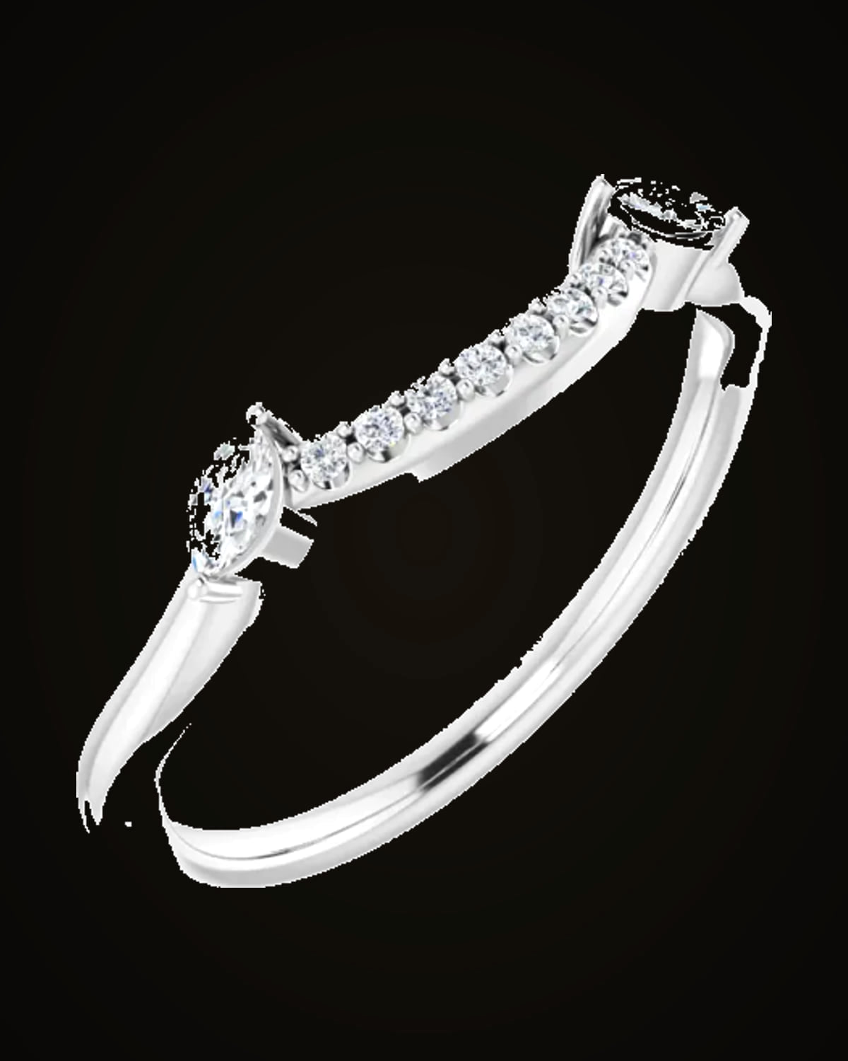 1/6 CTW Natural Diamond Matching Band — Rhodium-Plated on 14K White Gold · 1.7 mm · SI2-SI3 · GHI