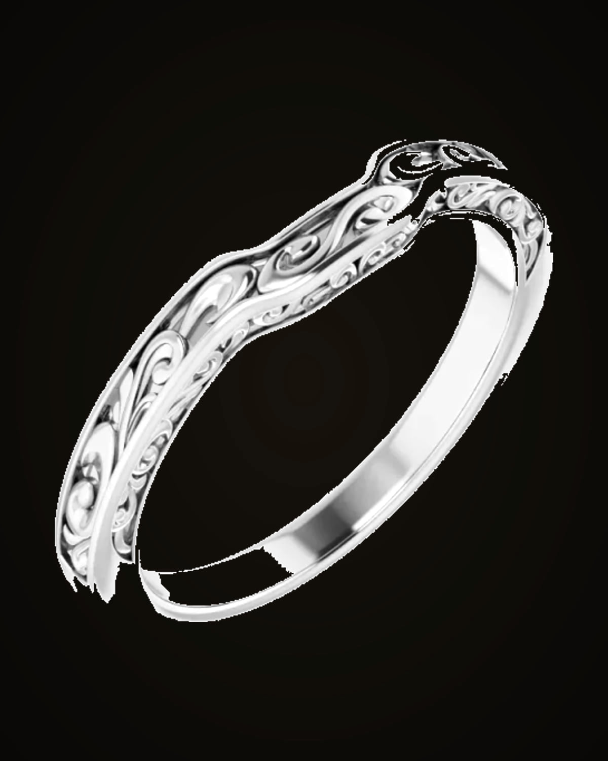 Matching Band — Rhodium-Plated on 14K White Gold · 2.5 mm