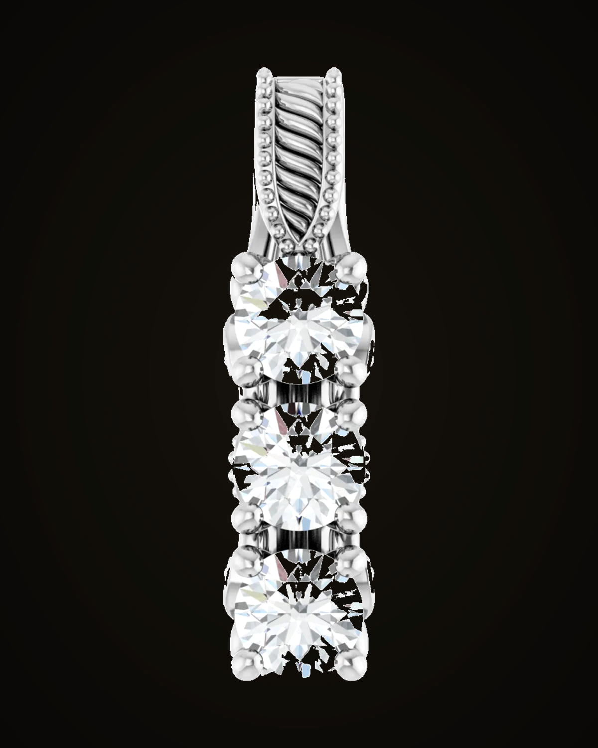 5/8 CTW Lab-Grown Diamond Pendant — Rhodium-Plated on 14K White Gold
