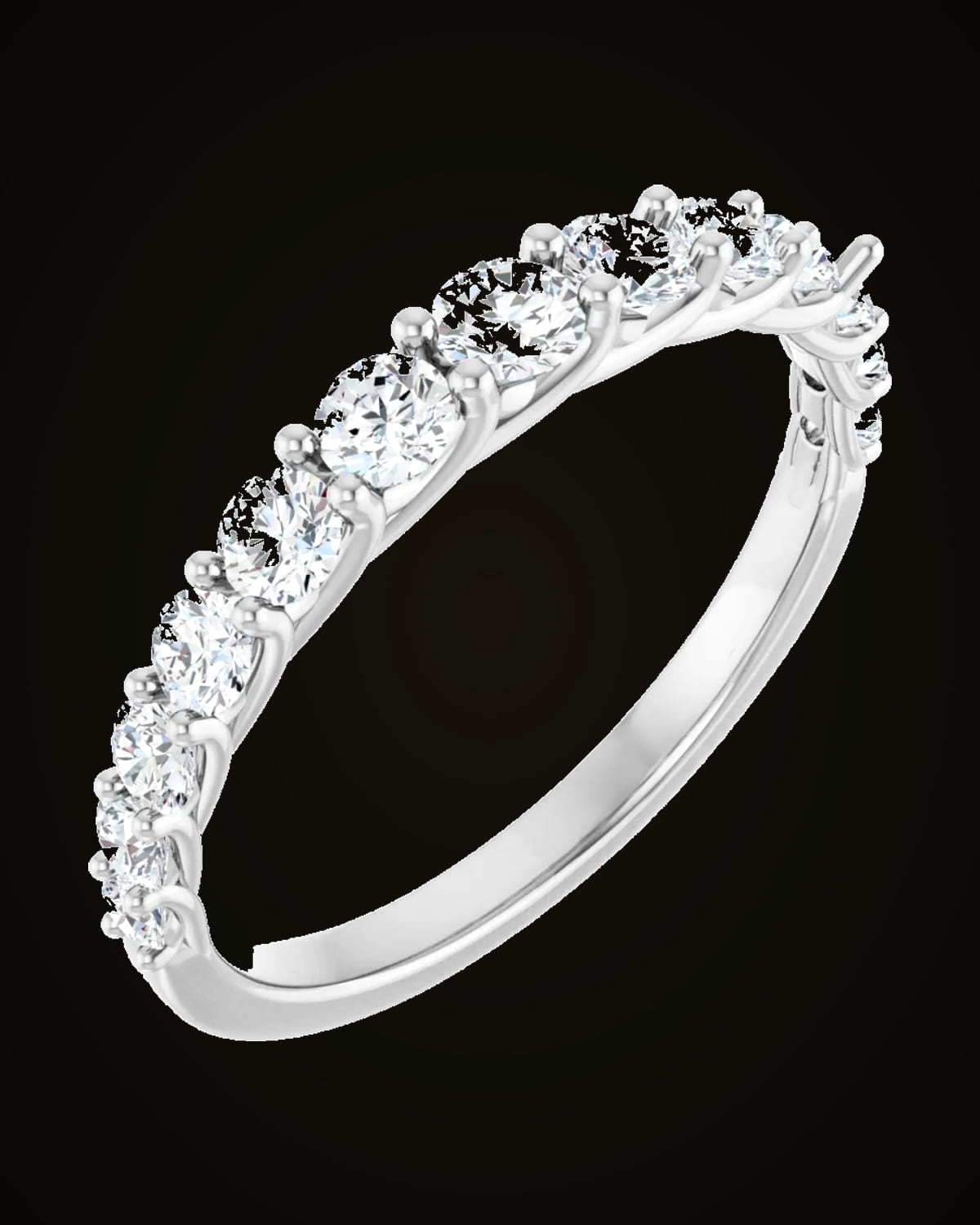 3/4 CTW Lab-Grown Diamond Anniversary Band — Rhodium-Plated on 14K White Gold · 1.94 mm · SI2-SI3 · GHI