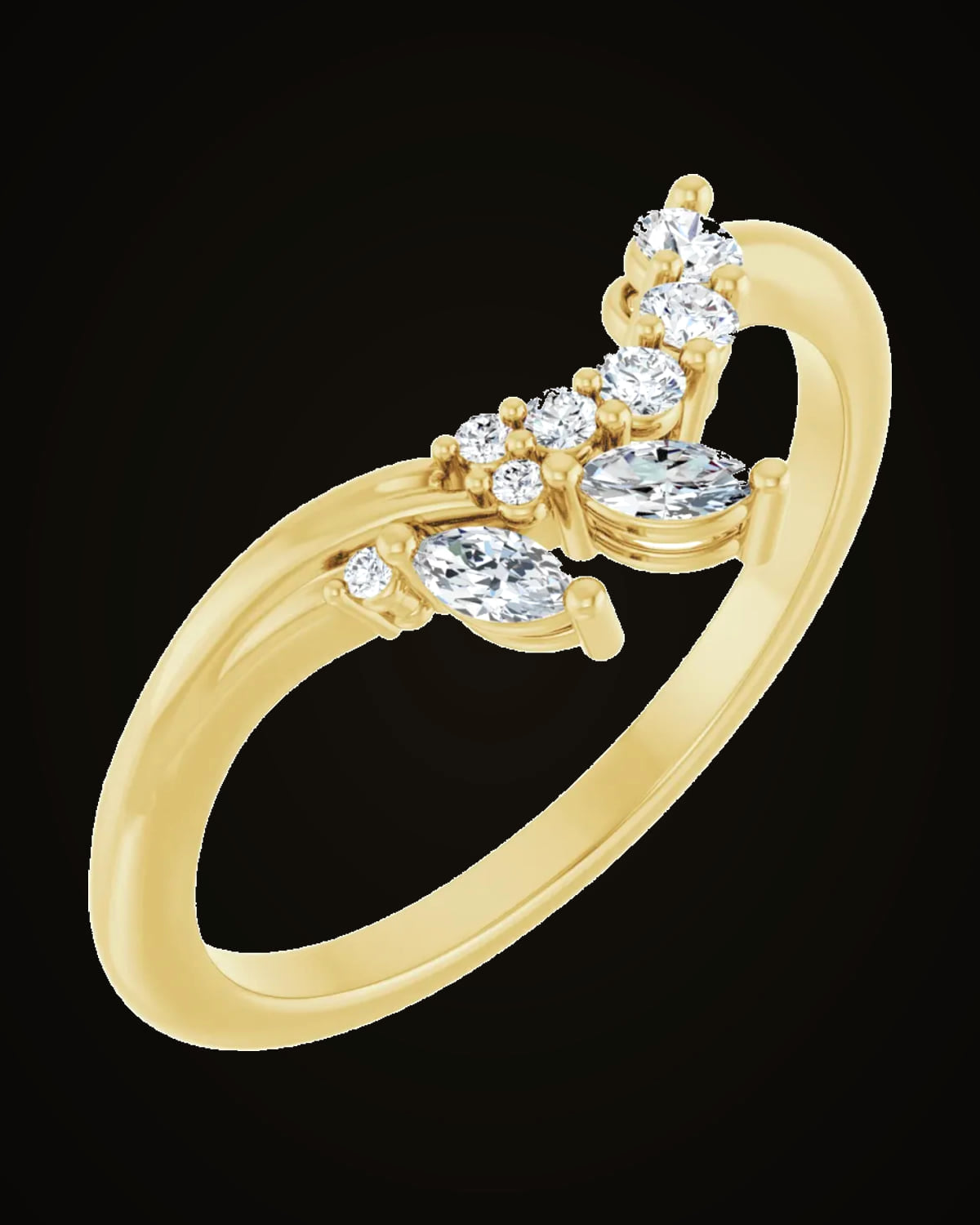 1/5 CTW Lab-Grown Diamond Contour Band — 14K Yellow Gold · 1.7 mm · VS · F+
