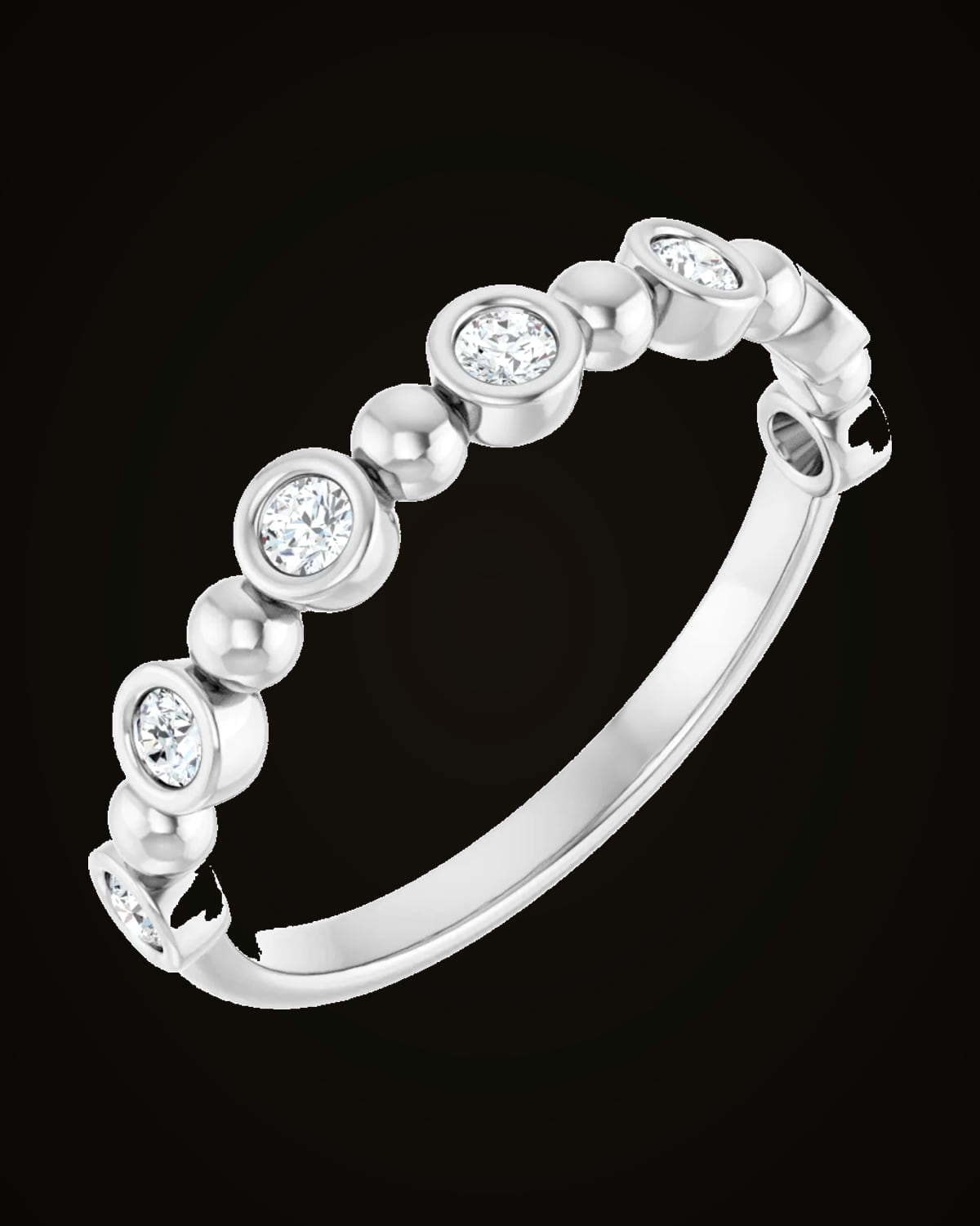 1/5 CTW Natural Diamond Anniversary Band — Rhodium-Plated on 14K White Gold · 4.63 mm · SI2-SI3 · G-H