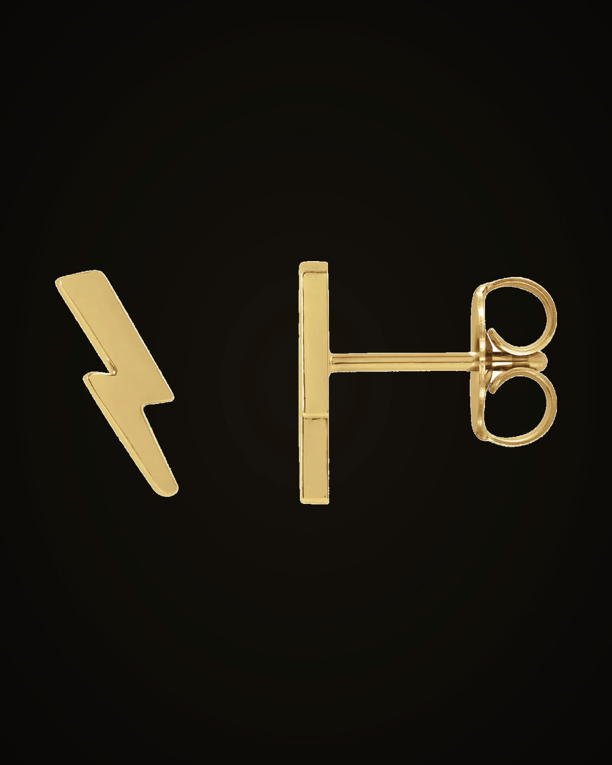 Tiny Lightning Bolt Earrings — 14K Yellow Gold