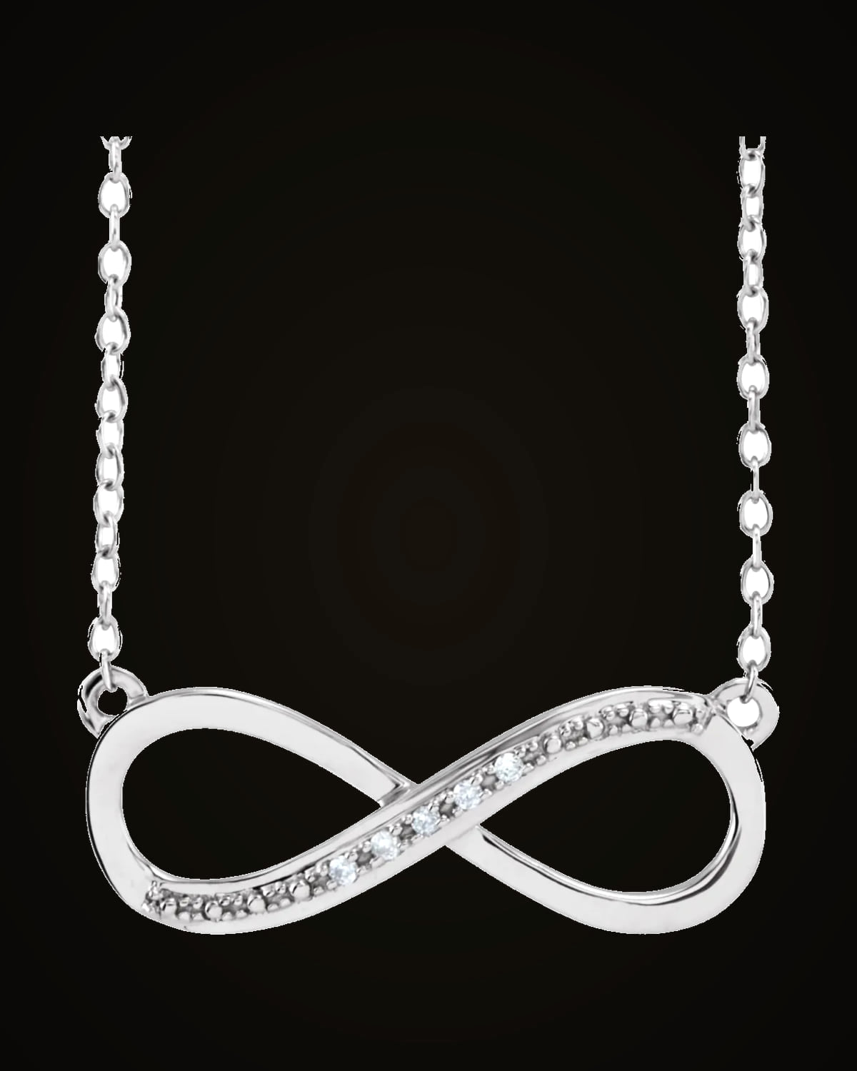 0.025 CTW Lab-Grown Diamond Necklace — Rhodium-Plated on Sterling Silver · VS · F+