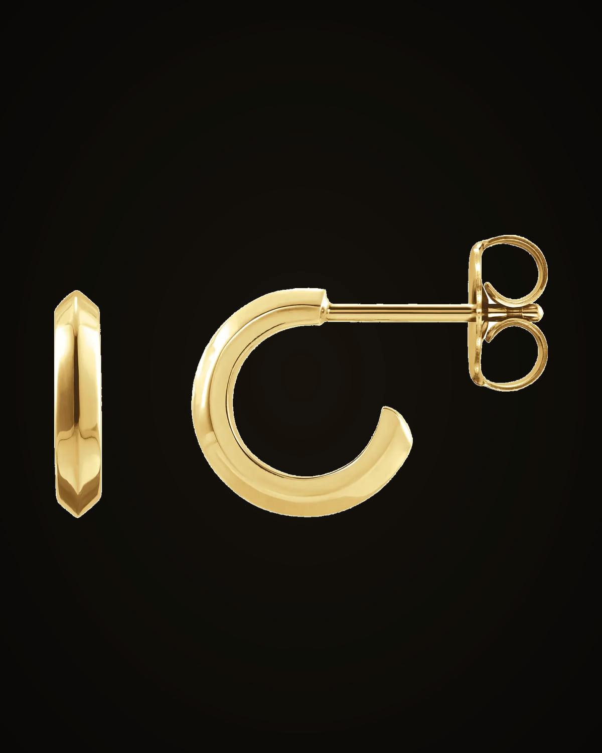 Knife-Edge Hoop Earrings — 14K Yellow Gold