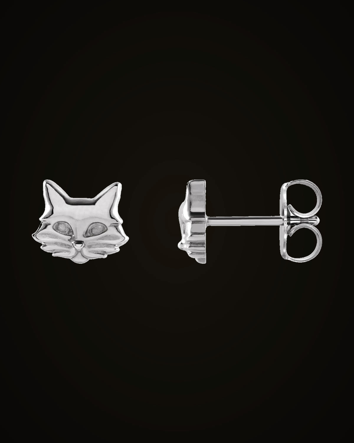 Tiny Cat Earrings — Sterling Silver