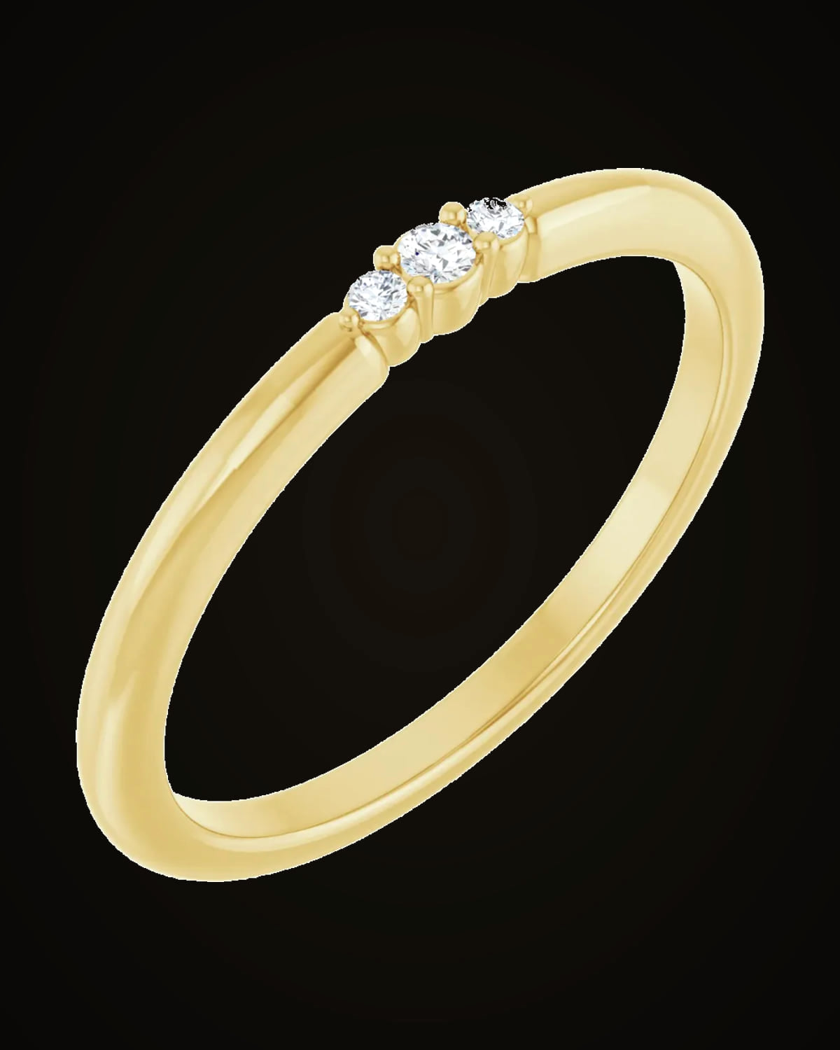 0.03 CTW Natural Diamond Stackable Ring — 14K Yellow Gold · 1.5 mm · I1 · G-H