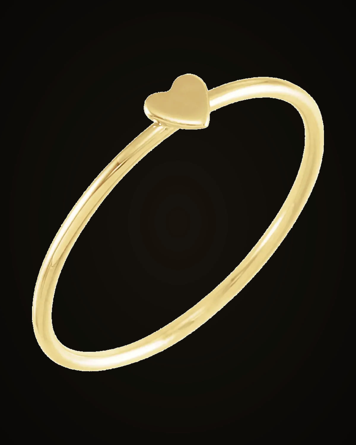 Stackable Heart Ring — 14K Yellow Gold · 1 mm · Size 6