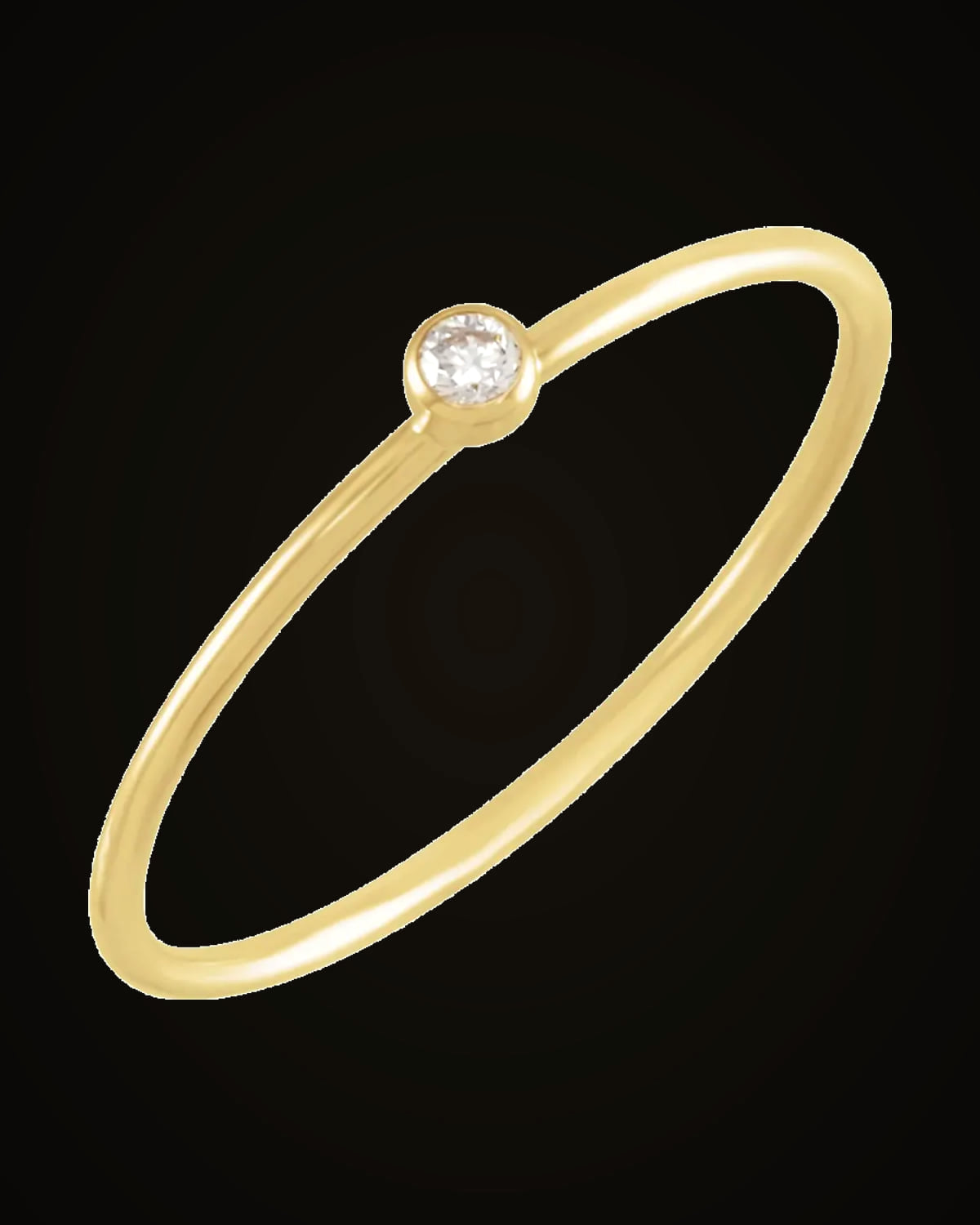 0.03 Ct Natural Diamond Stackable Ring — 14K Yellow Gold · 1 mm · SI1 · Size 4