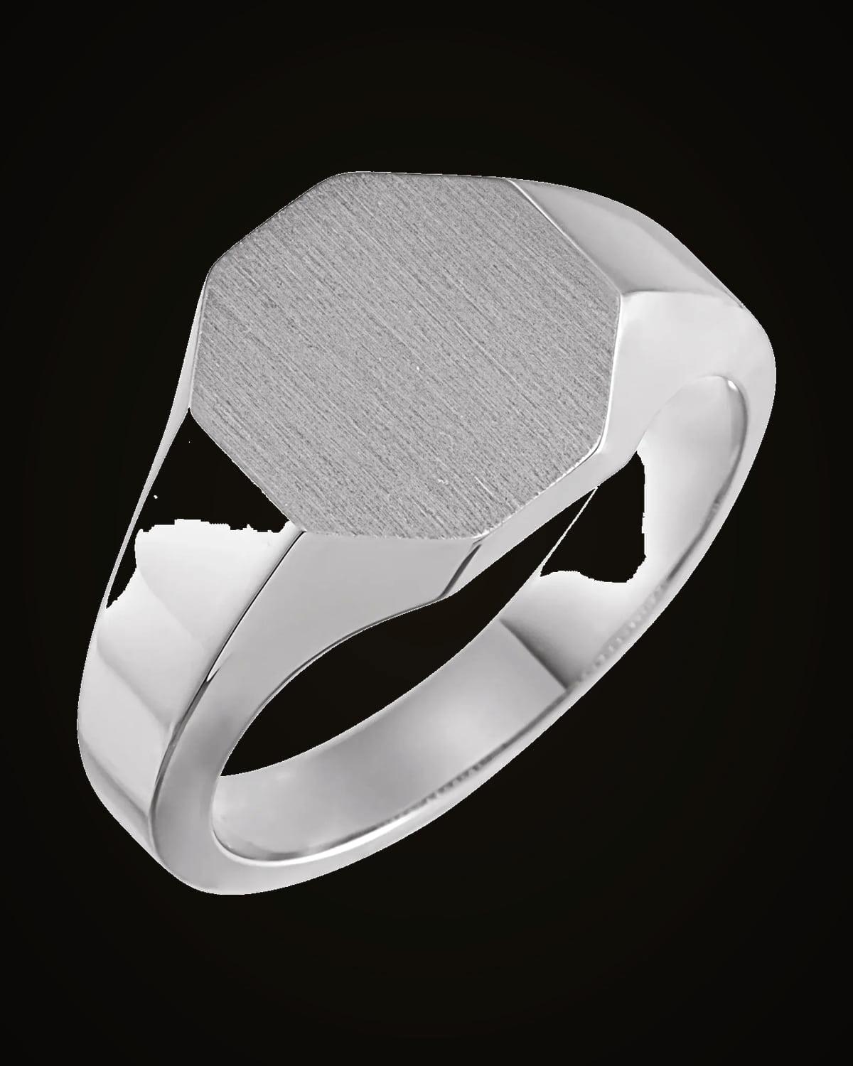 Mens Octogon Signet Ring — Sterling Silver · 3.33 mm