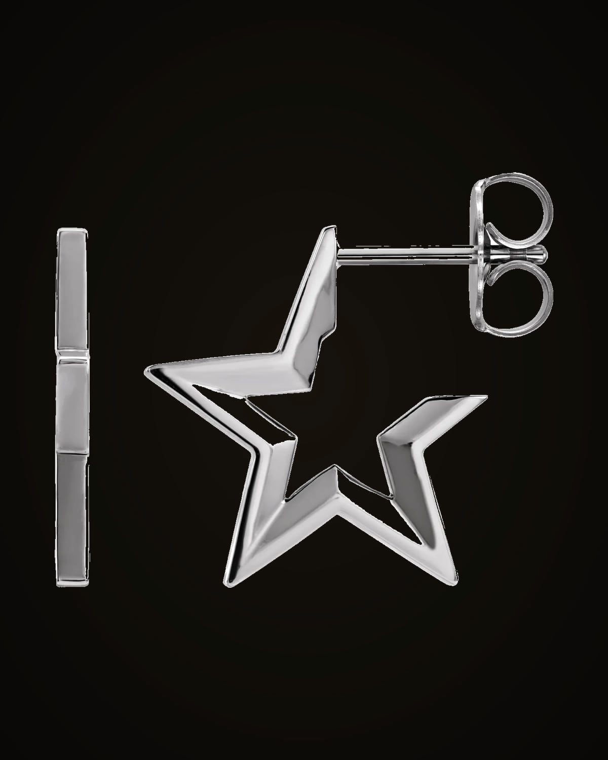 Star Hoop Earrings — Sterling Silver