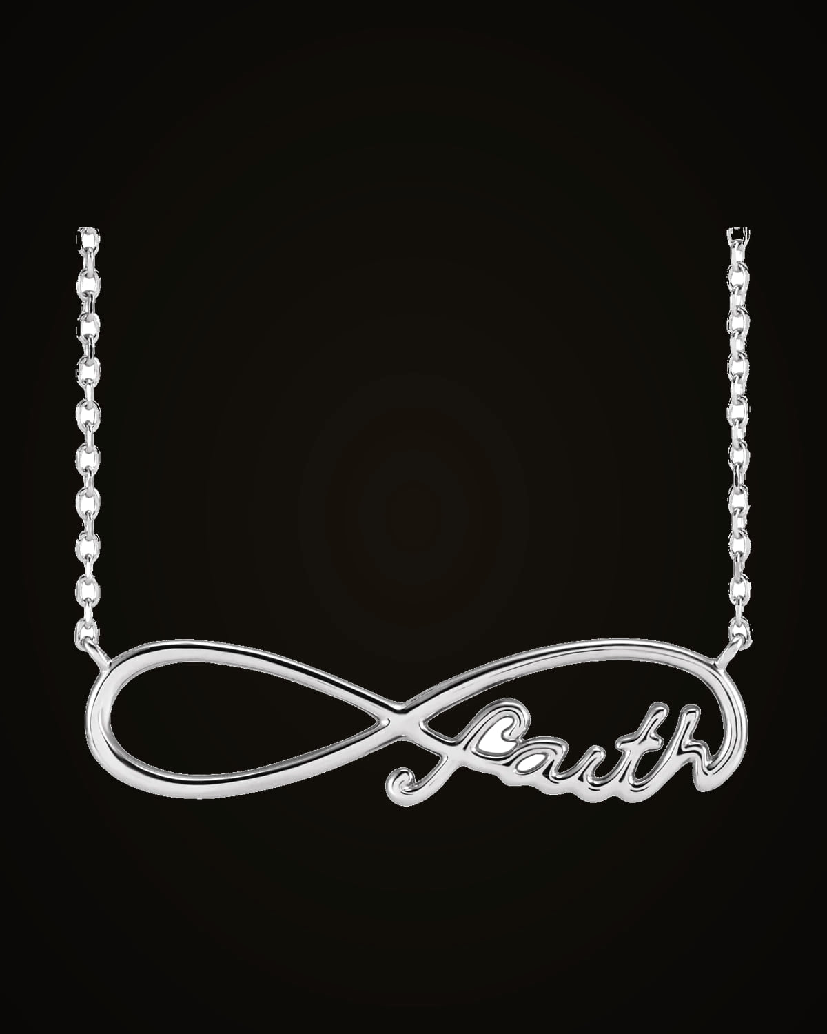 Faith Infinity Symbol Necklace — Sterling Silver