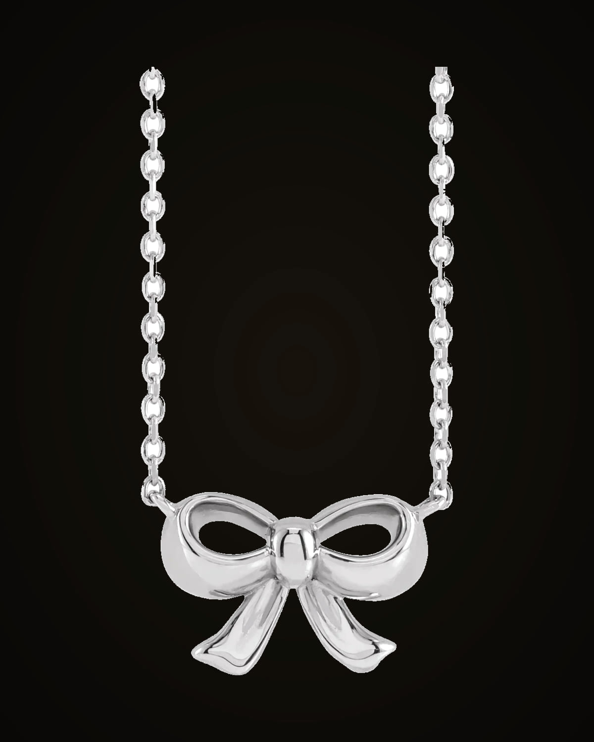 Metal Bow Necklace — Sterling Silver
