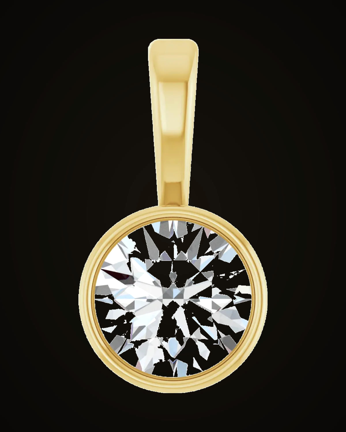 1/4 Ct Lab-Grown Diamond Solitaire Bezel-Set Pendant — 14K Yellow Gold