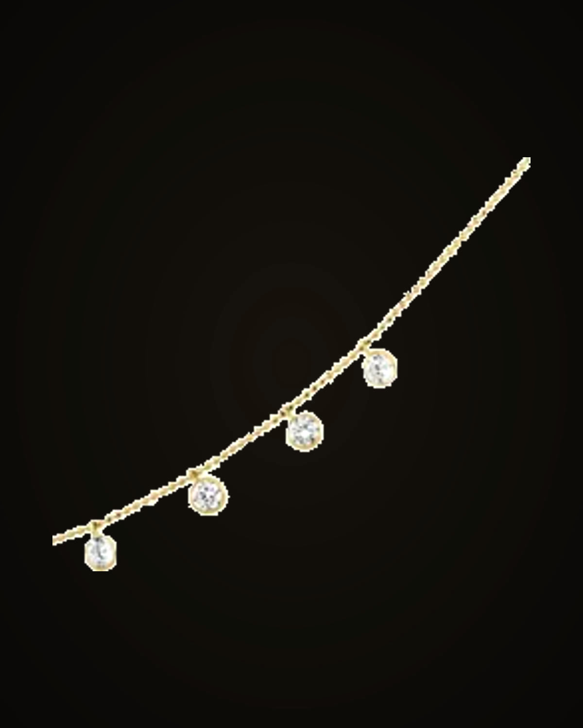 Imitation Cz Bezel-Set Necklace — 14K Yellow Gold · 4 mm · Imitation Cubic Zirconia