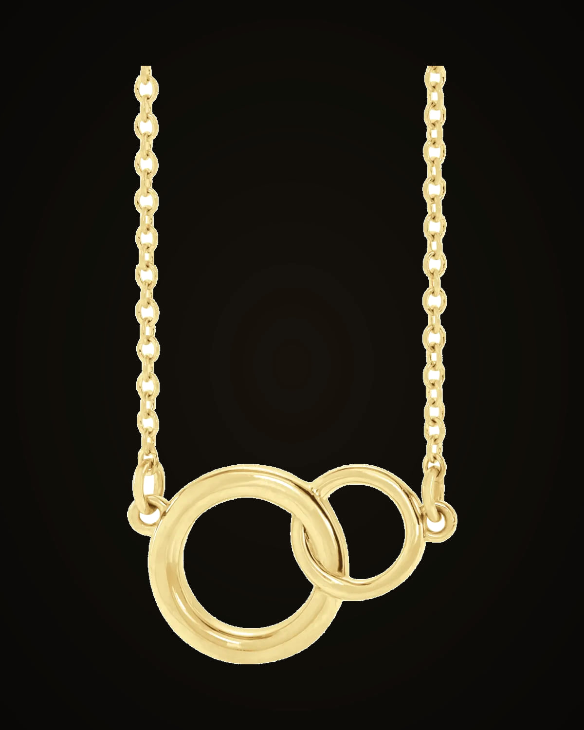 Interlocking Circle Necklace — 18K Yellow Gold-Plated on 18K Yellow Gold-Plated Sterling Silver