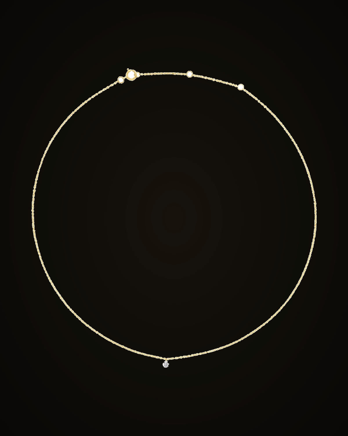 1/6 Ct Lab-Grown Diamond Solitaire Adjustable Necklace — 14K Yellow Gold-Plated · VS · F+