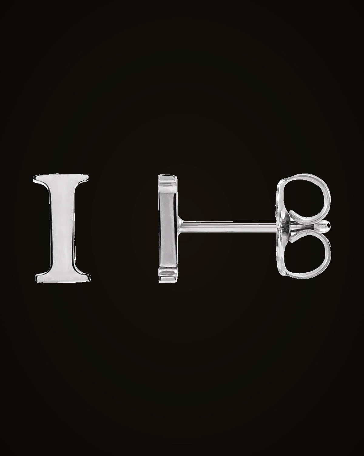 Roman Numeral Earring — Rhodium-Plated on 14K White Gold