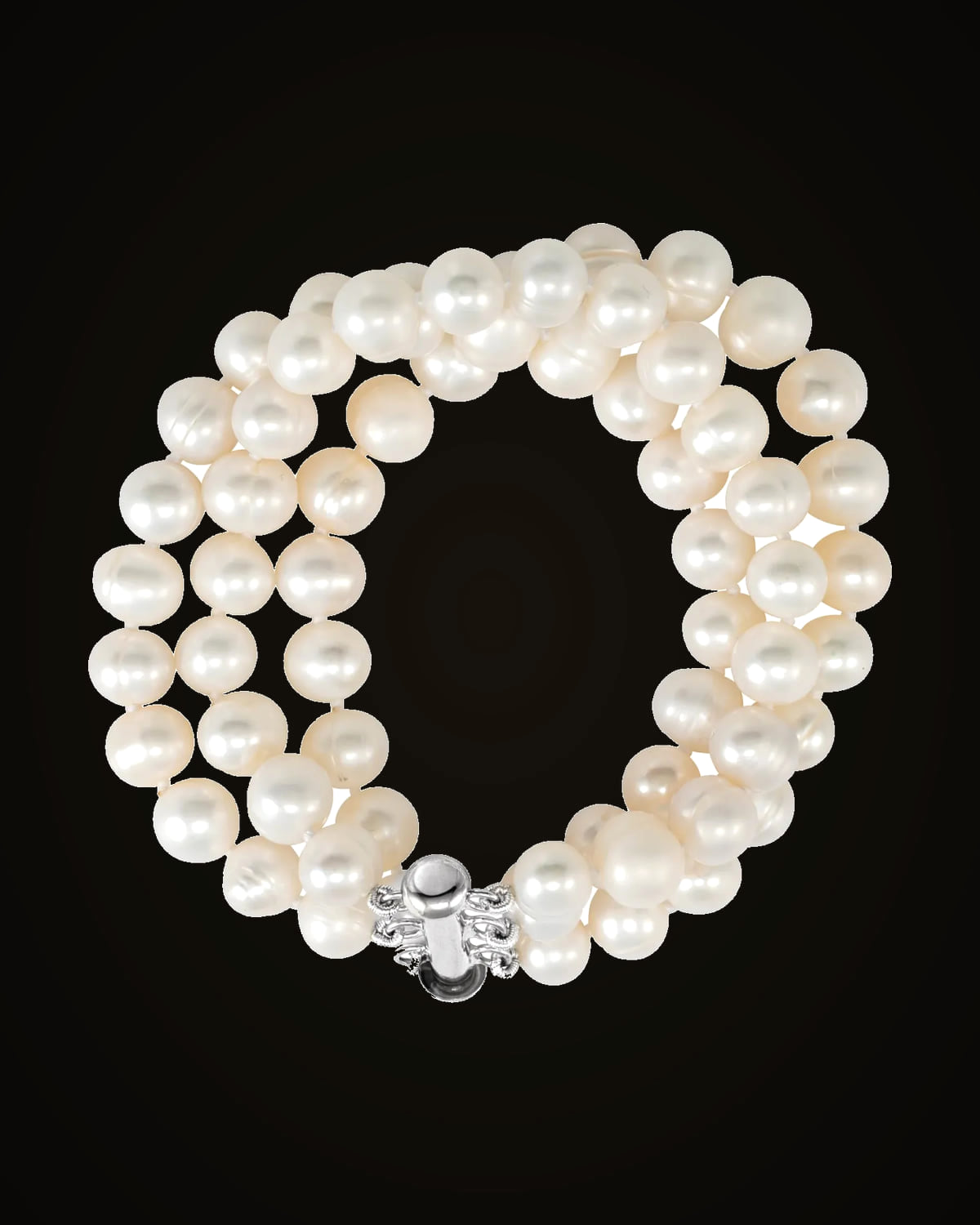 Cultured White Freshwater Pearl Bracelet — Sterling Silver · Cultured Freshwater Pearl