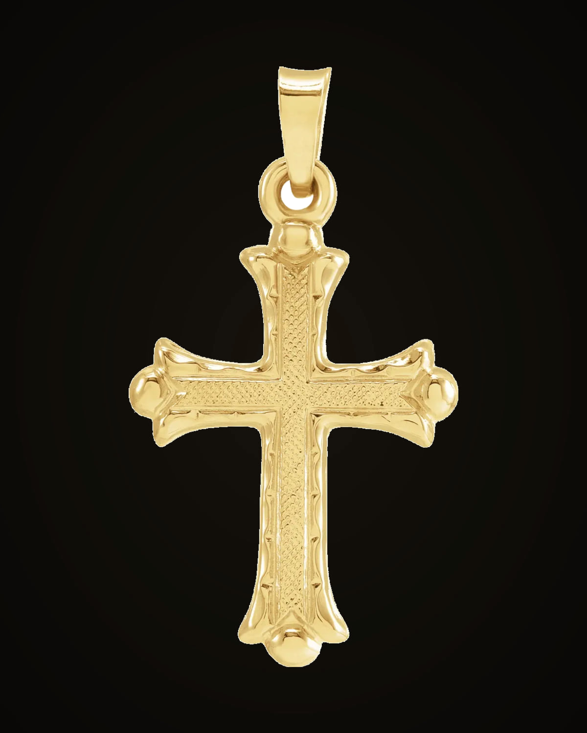 Hollow Cross Pendant — 14K Yellow Gold