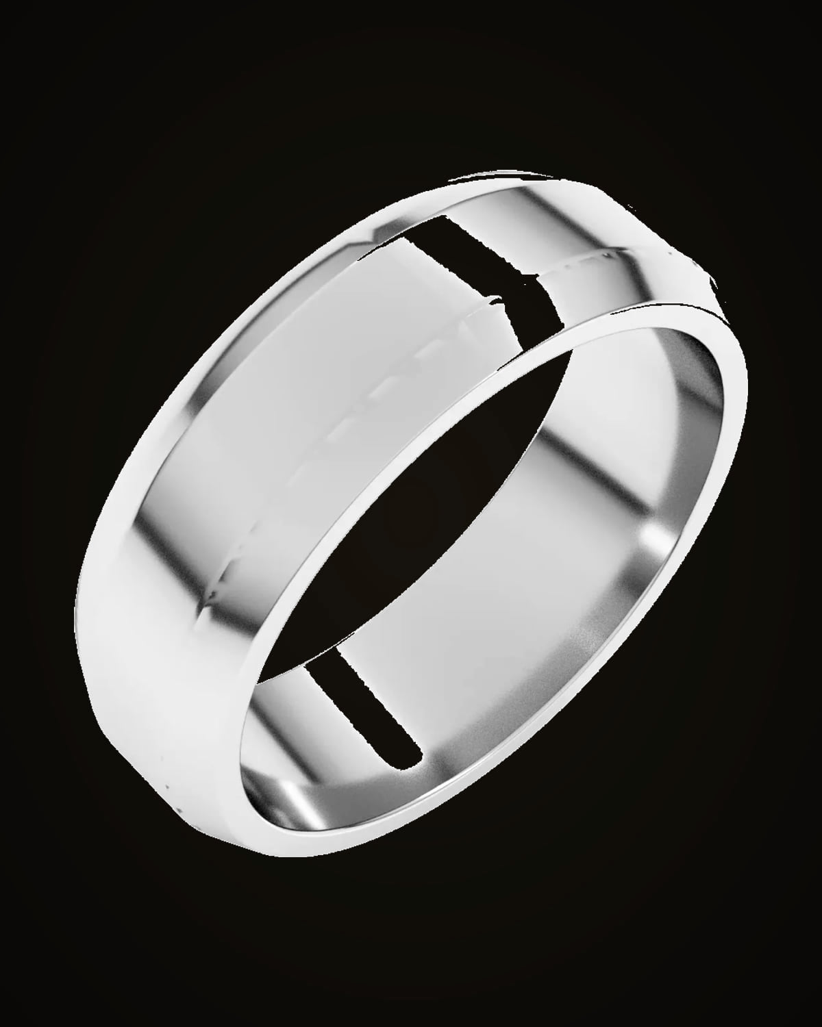 Beveled Edge Light Band — Sterling Silver · 6 mm · Size 10