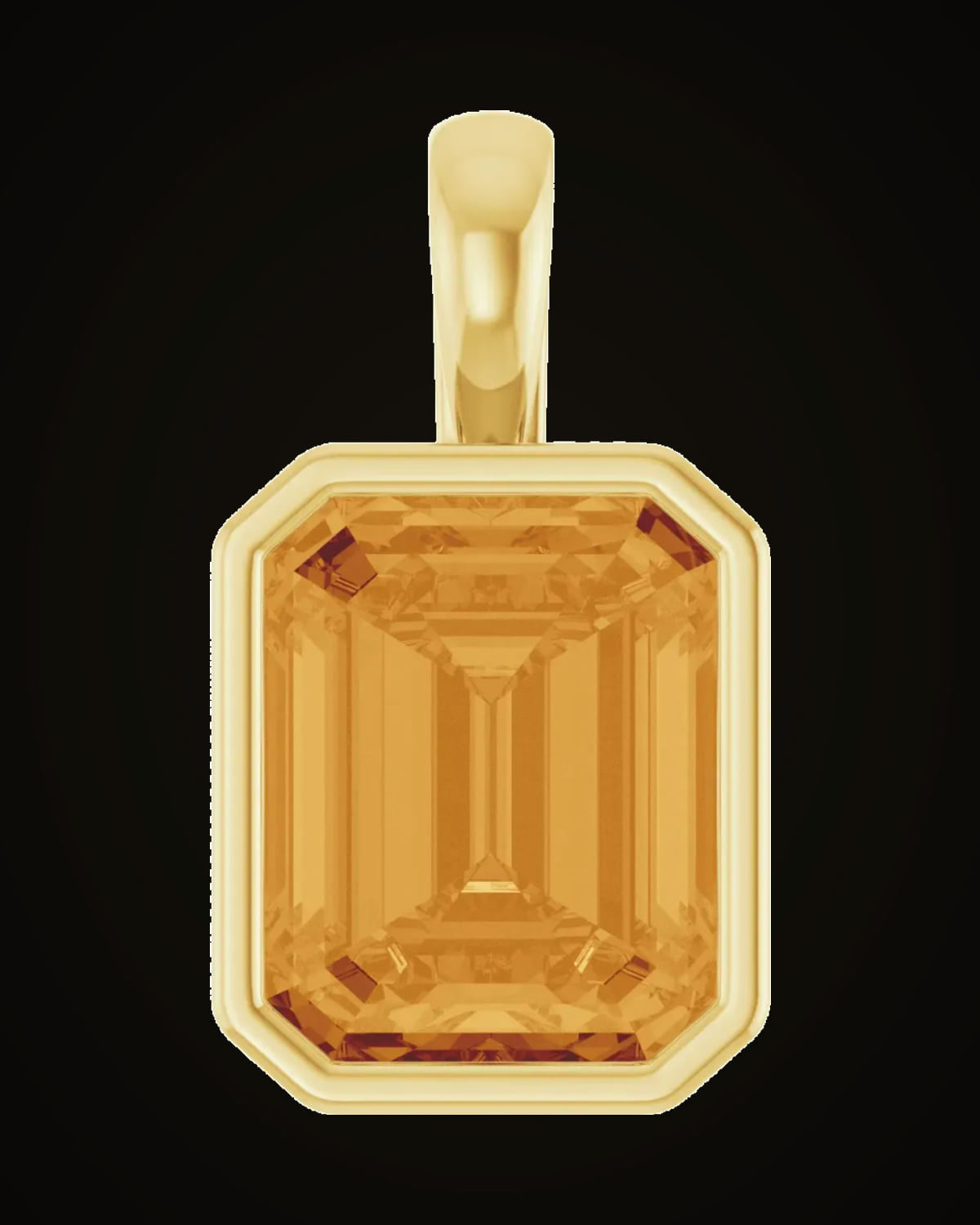 Natural Citrine Pendant — 14K Yellow Gold · 10 x 8 mm