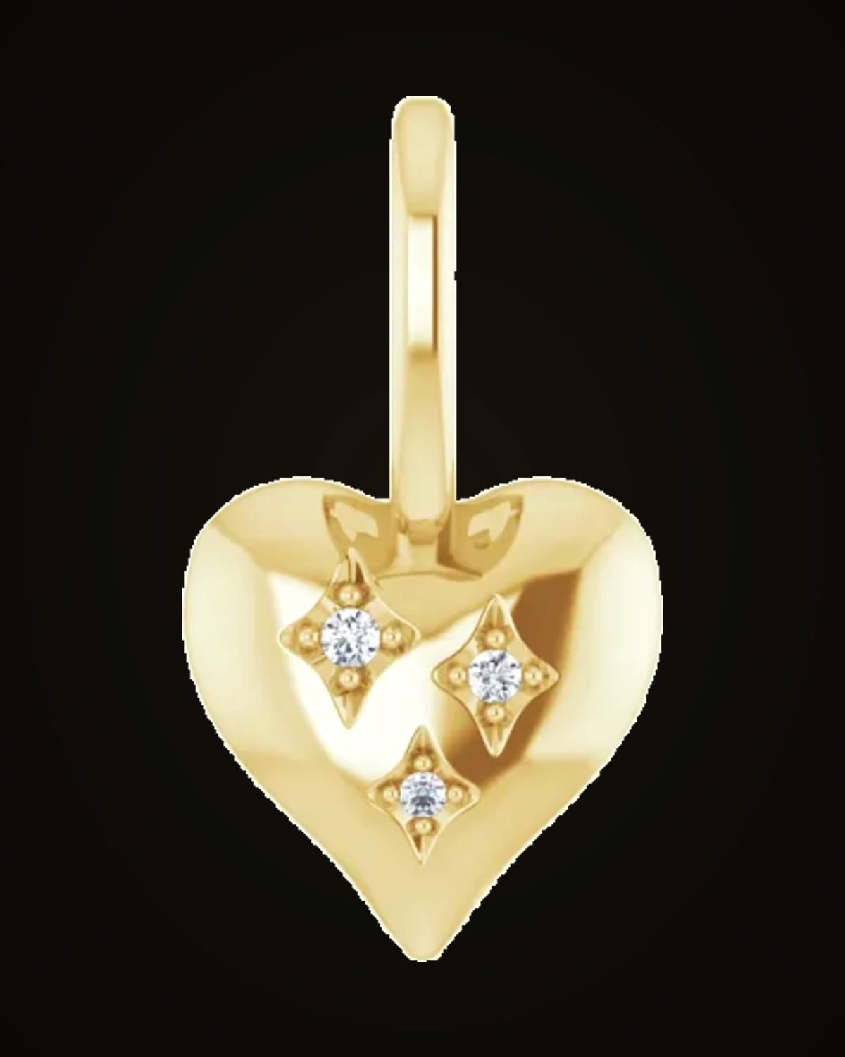 0.01 CTW Natural Diamond Heart Charm/Pendant — 14K Yellow Gold
