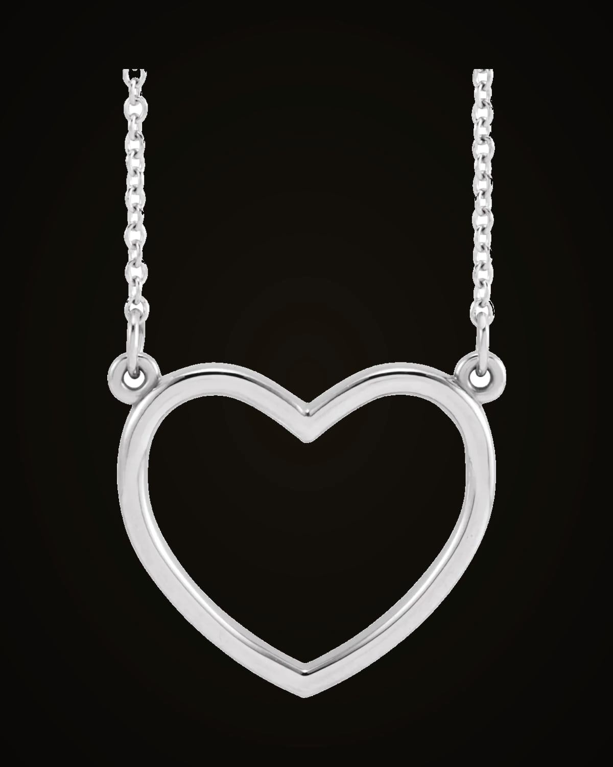 Heart Necklace — Rhodium-Plated on 14K White Gold