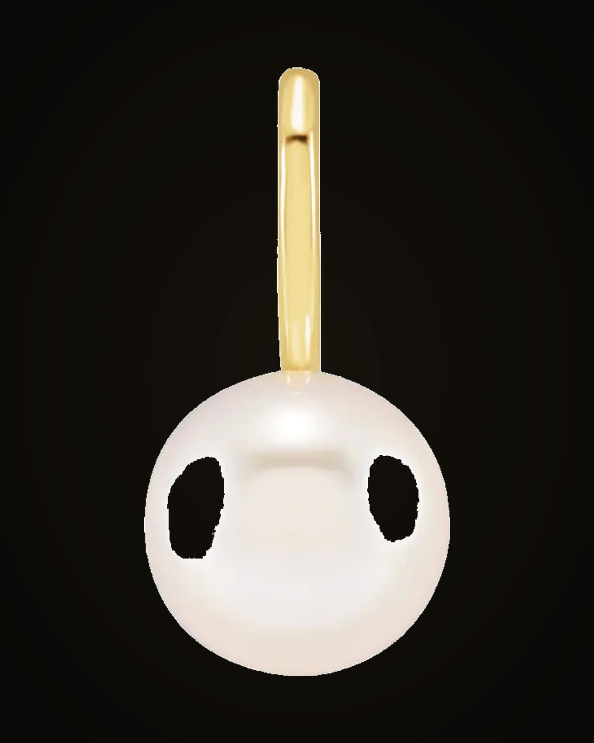 White Akoya Cultured Pearl Charm/Pendant — 14K Yellow Gold · 6 mm