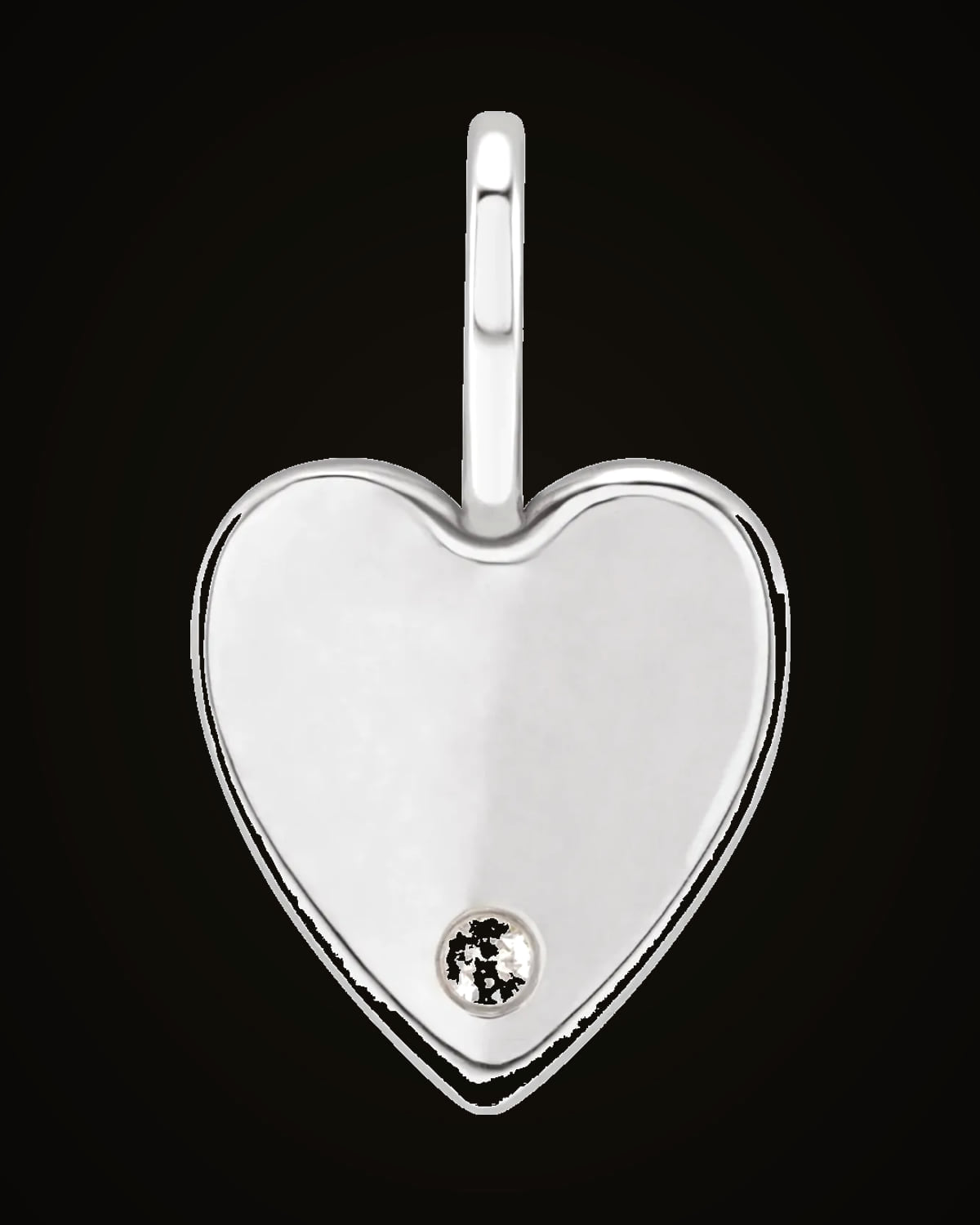 0.02 Ct Natural Diamond Heart Charm/Pendant — Sterling Silver