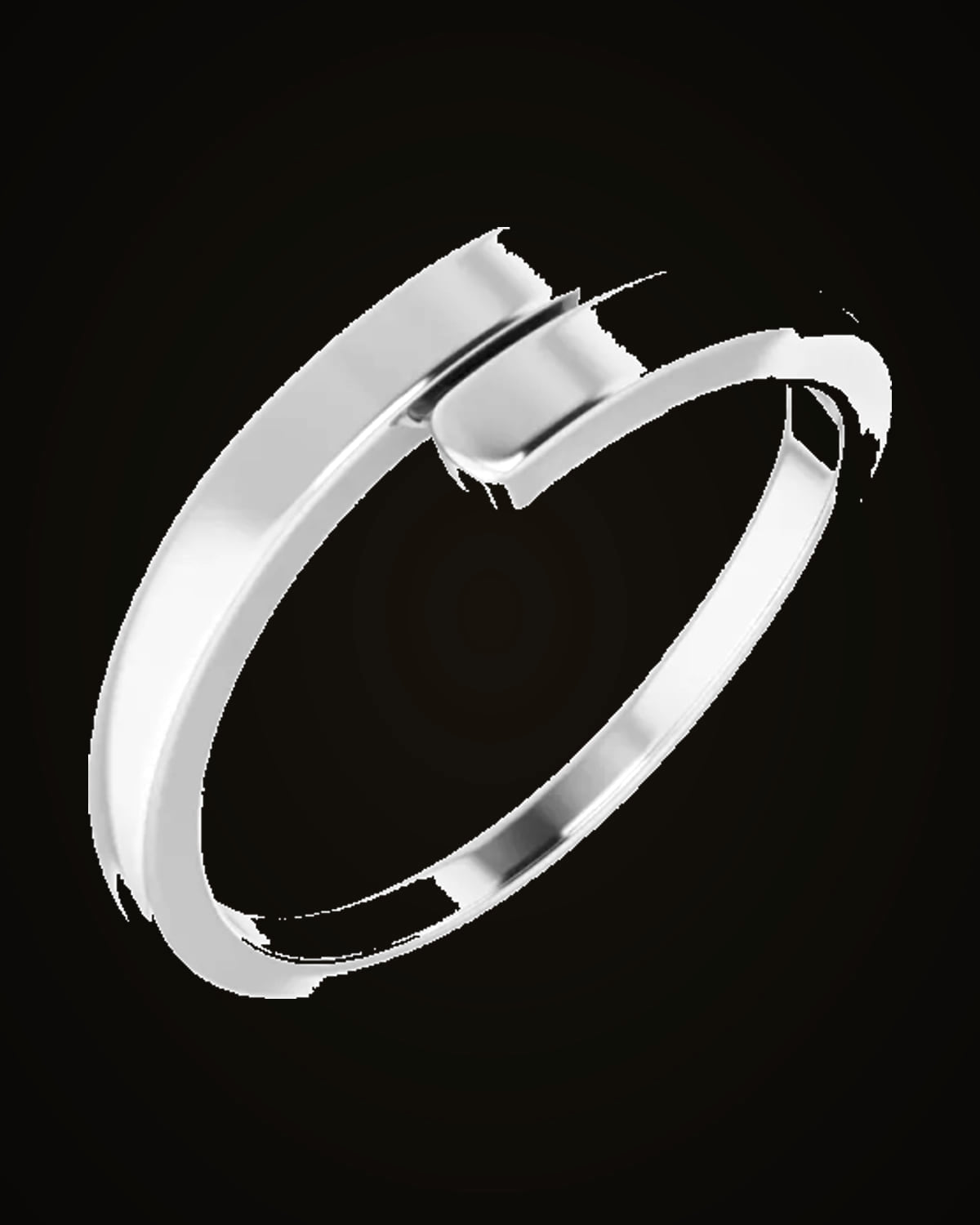 Engravable Bypass Ring — Rhodium-Plated on 14K White Gold · 1.5 mm