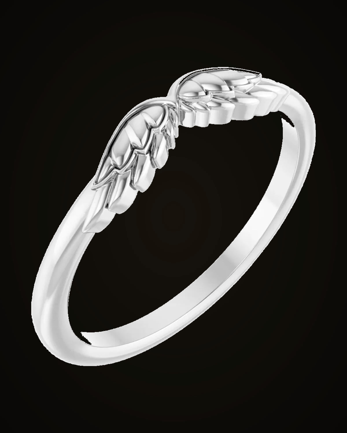 Stackable Angel Wings Ring — Sterling Silver · 1.55 mm