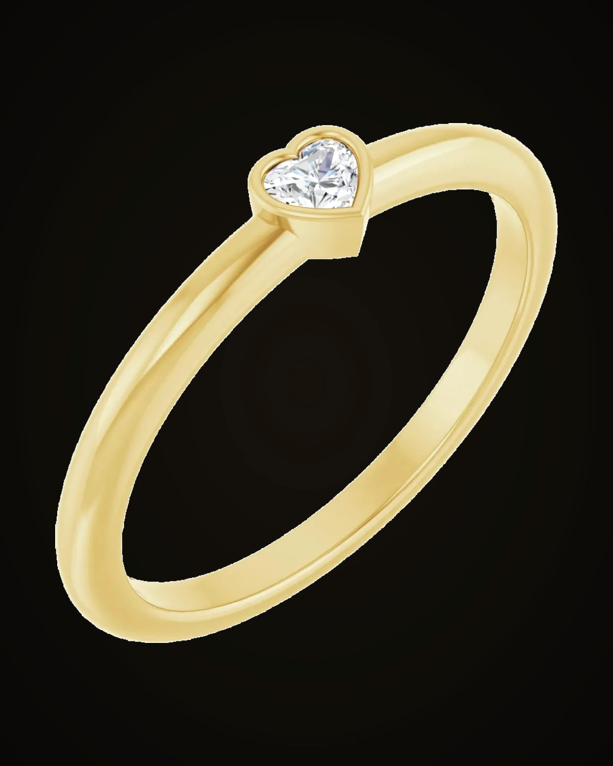 1/10 Ct Natural Diamond Stackable Ring — 14K Yellow Gold · 1.5 mm · SI2-SI3 · GHI · Size 7