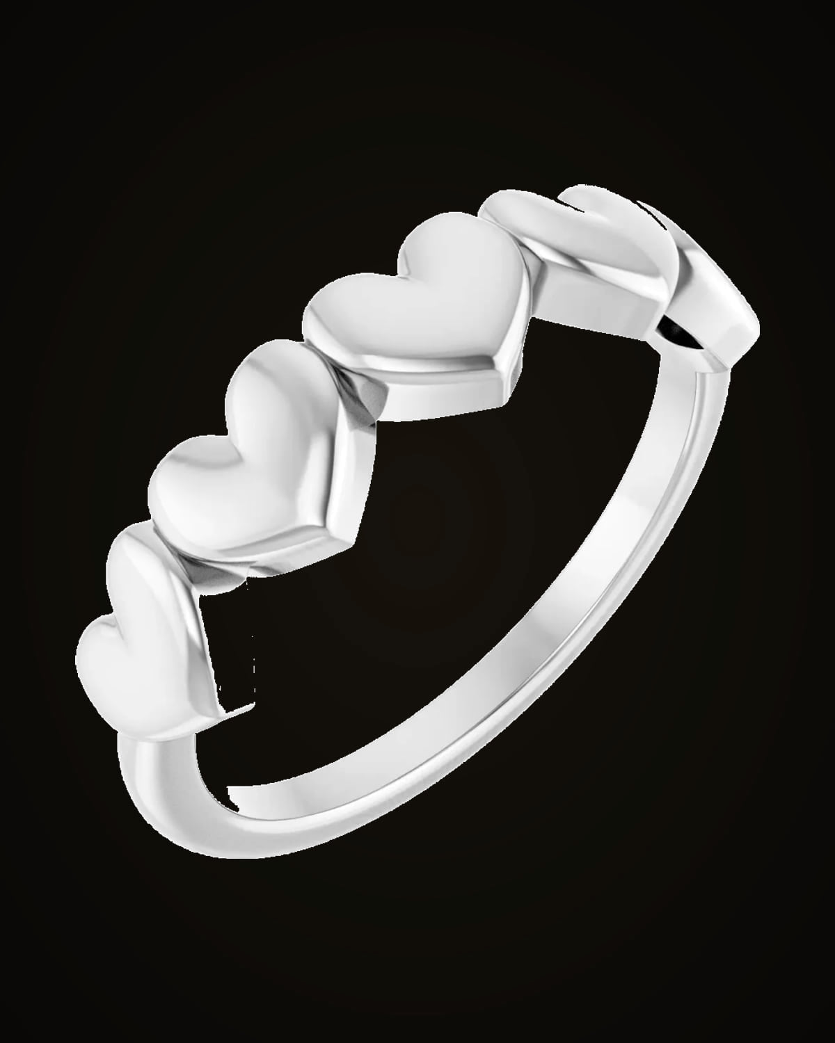 Connected Heart Ring — Sterling Silver · 1.5 mm