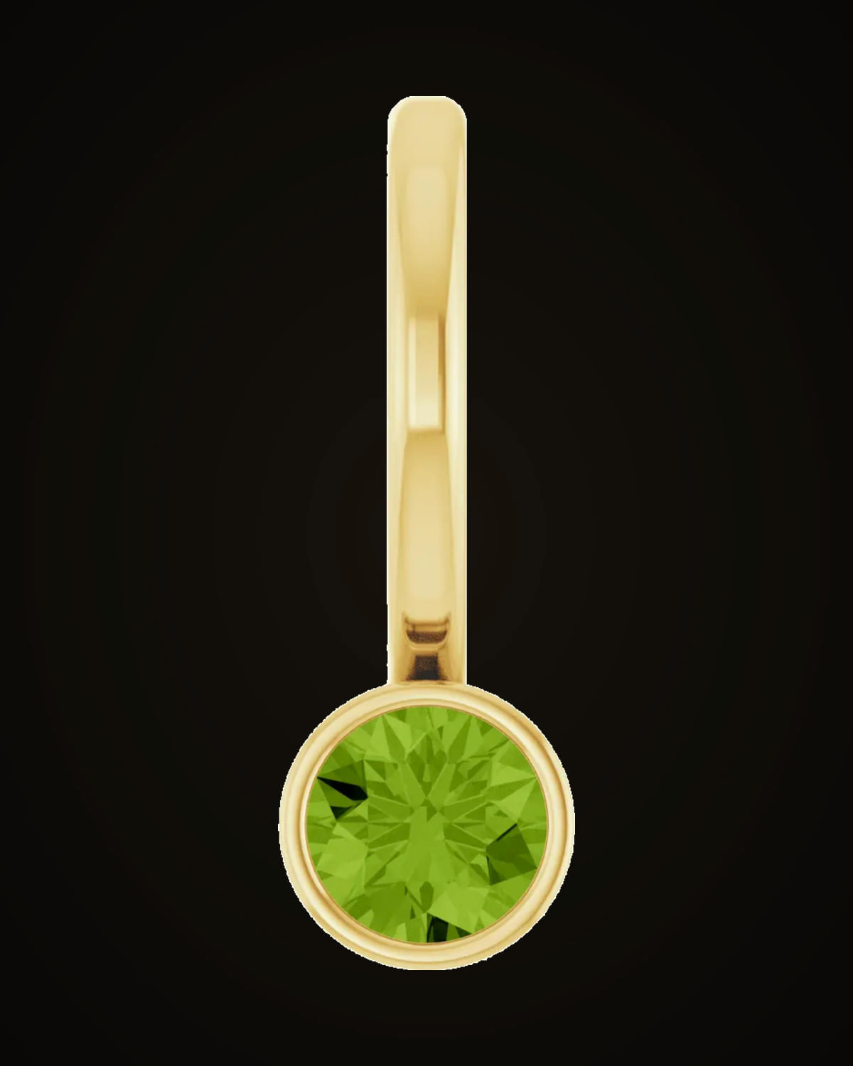 Natural Peridot Charm/Pendant — 14K Yellow Gold · 3 mm