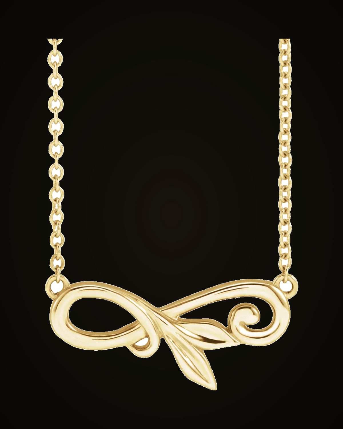 Infinity-Inspired Floral Necklace — 14K Yellow Gold